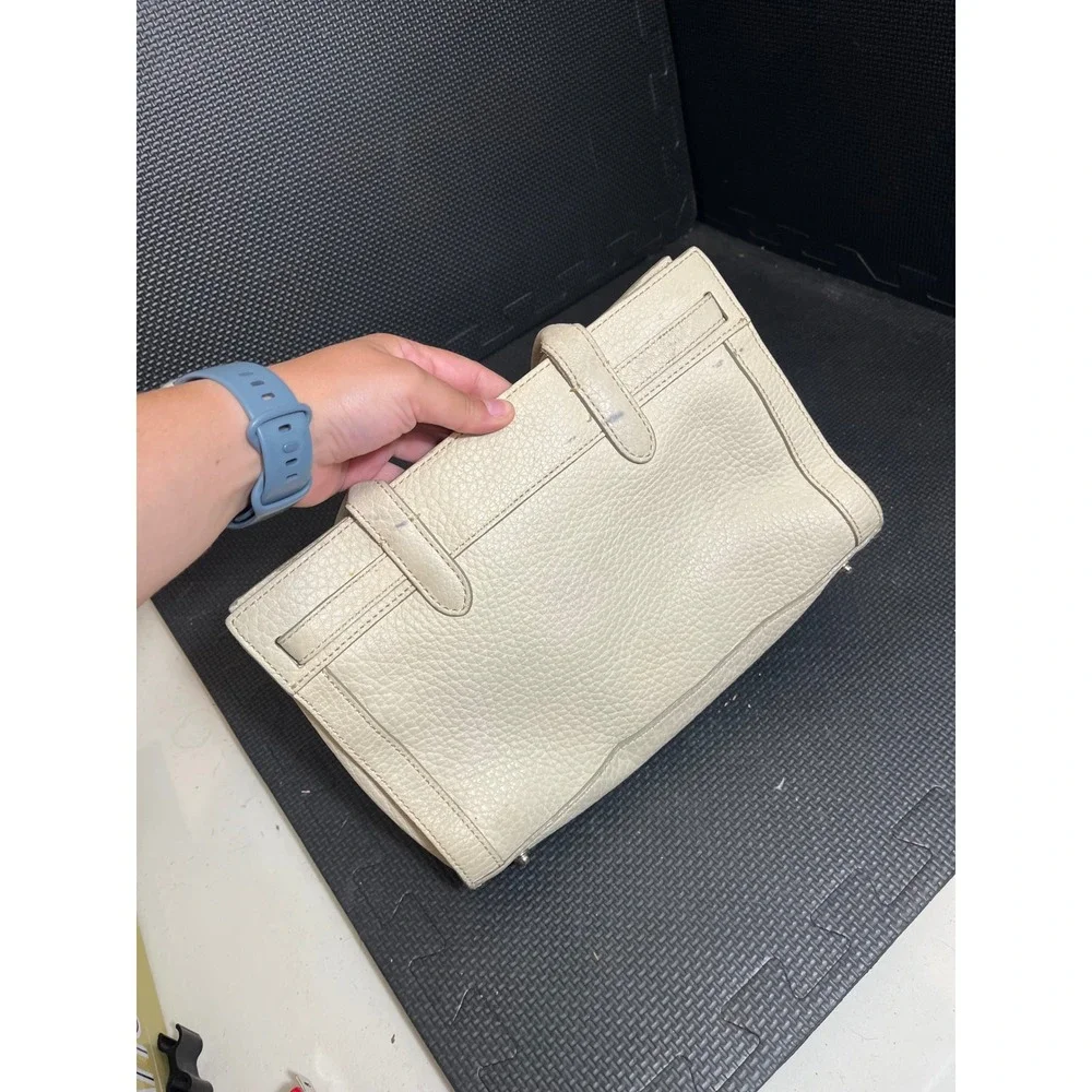 DOONEY & BOURKE East West Tassel OFF WHITE IVORY Pebble Leather Tote Satchel Bag